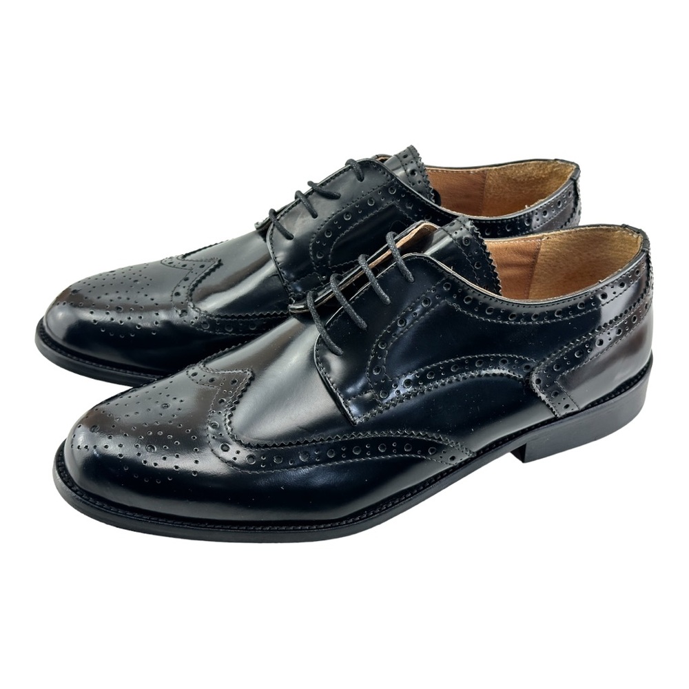 NWB Campanile 917 Black Semi-Brogue Derby Blucher Shoe Mens Size Made It…
